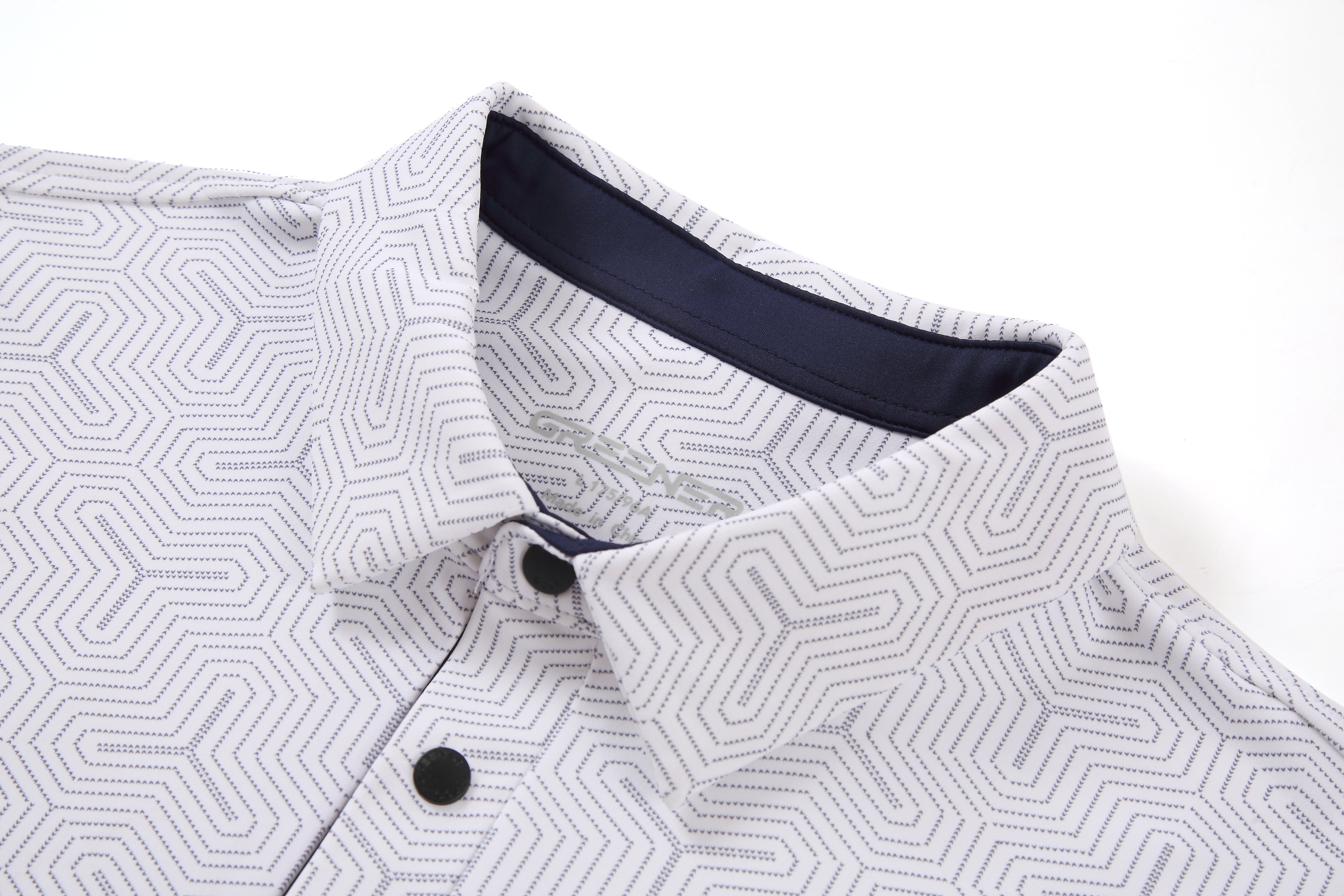 Men's White Geo Polo