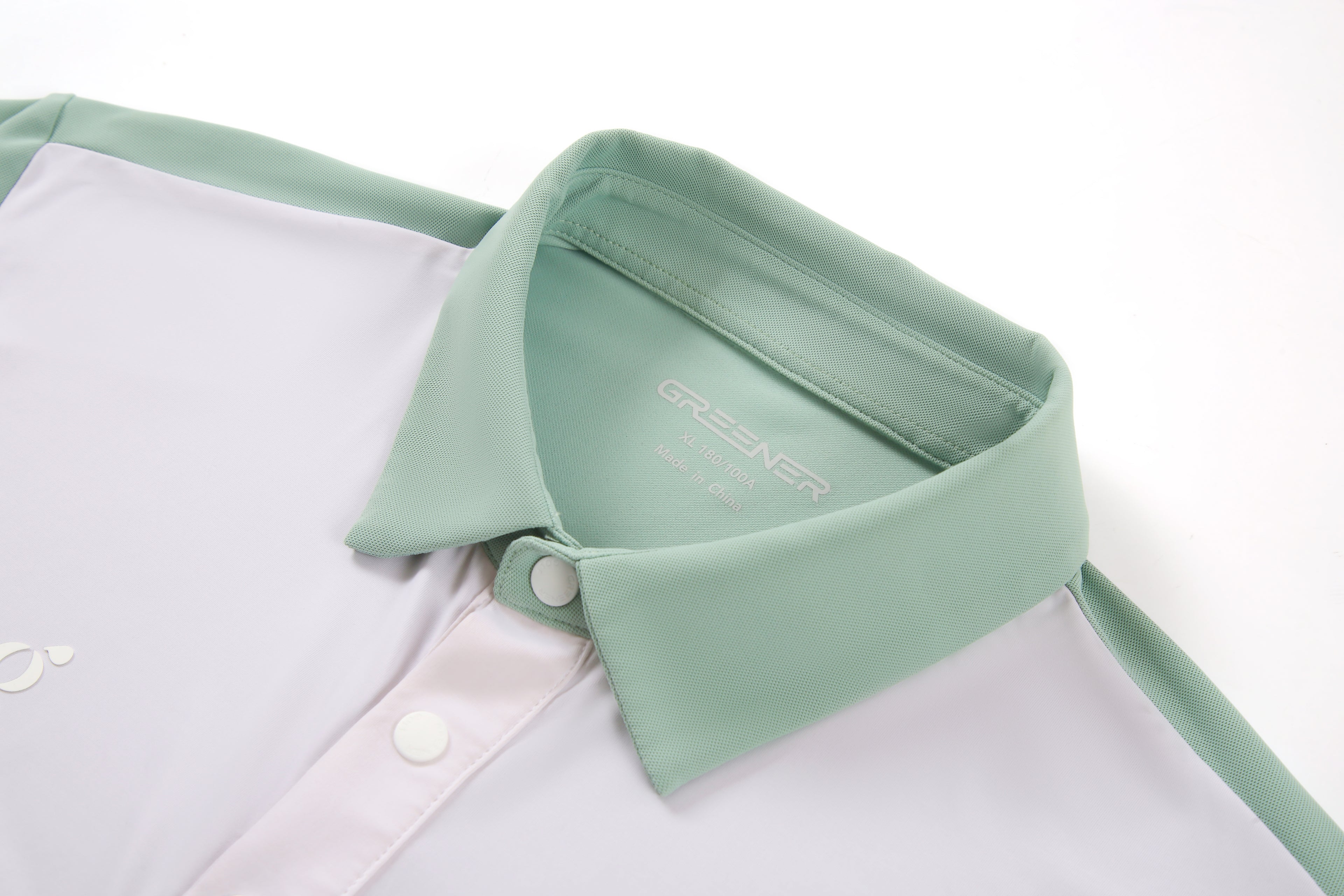 Men's Green/White Polo