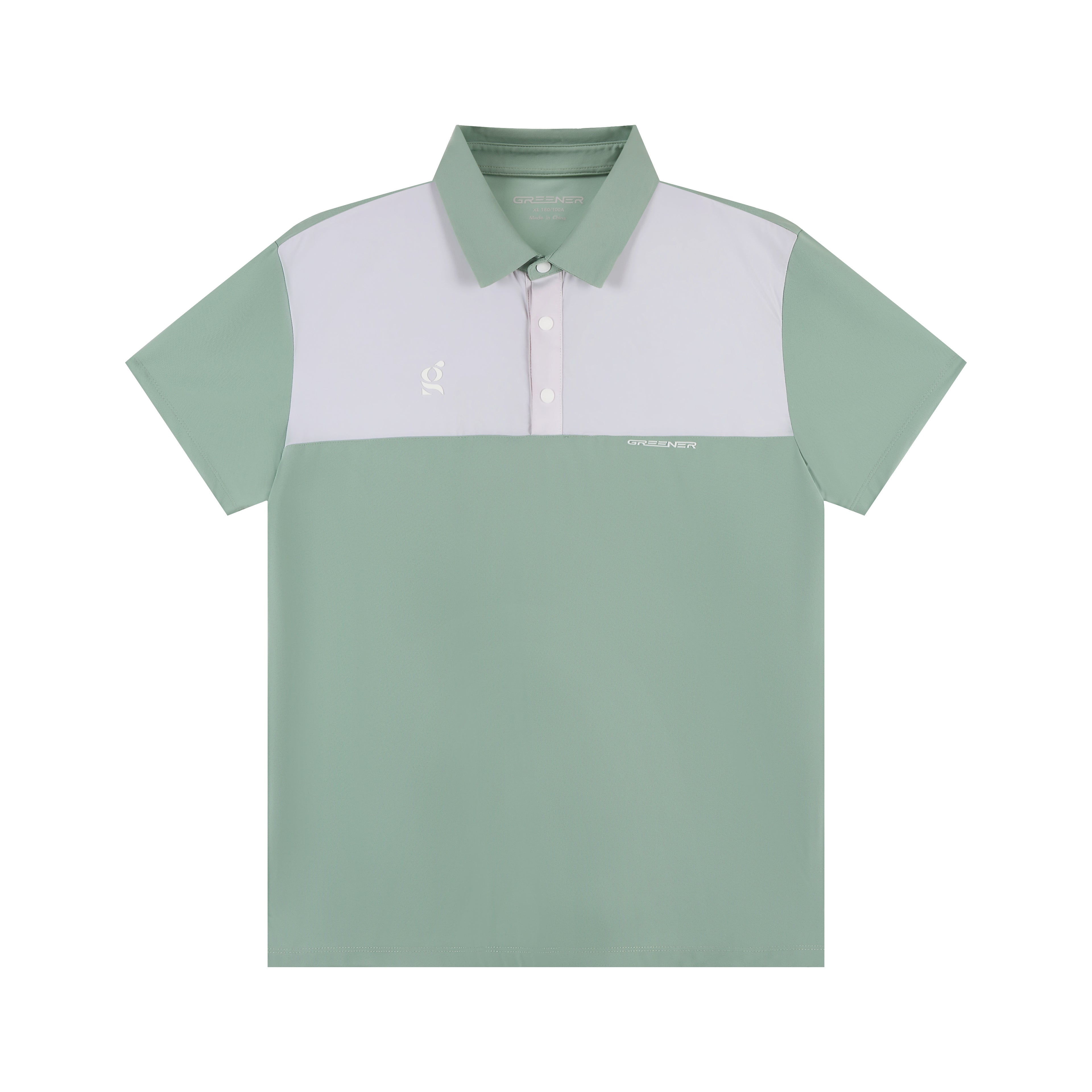 Men's Green/White Polo